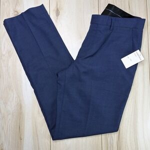 ZNT18 Dress Pants Nailhead Wool Blue Mens 33X32 NEW